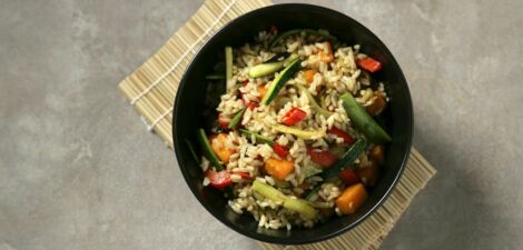Sauté de riz complet aux légumes