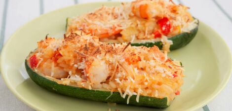 Courgettes farcies au riz Cigala
