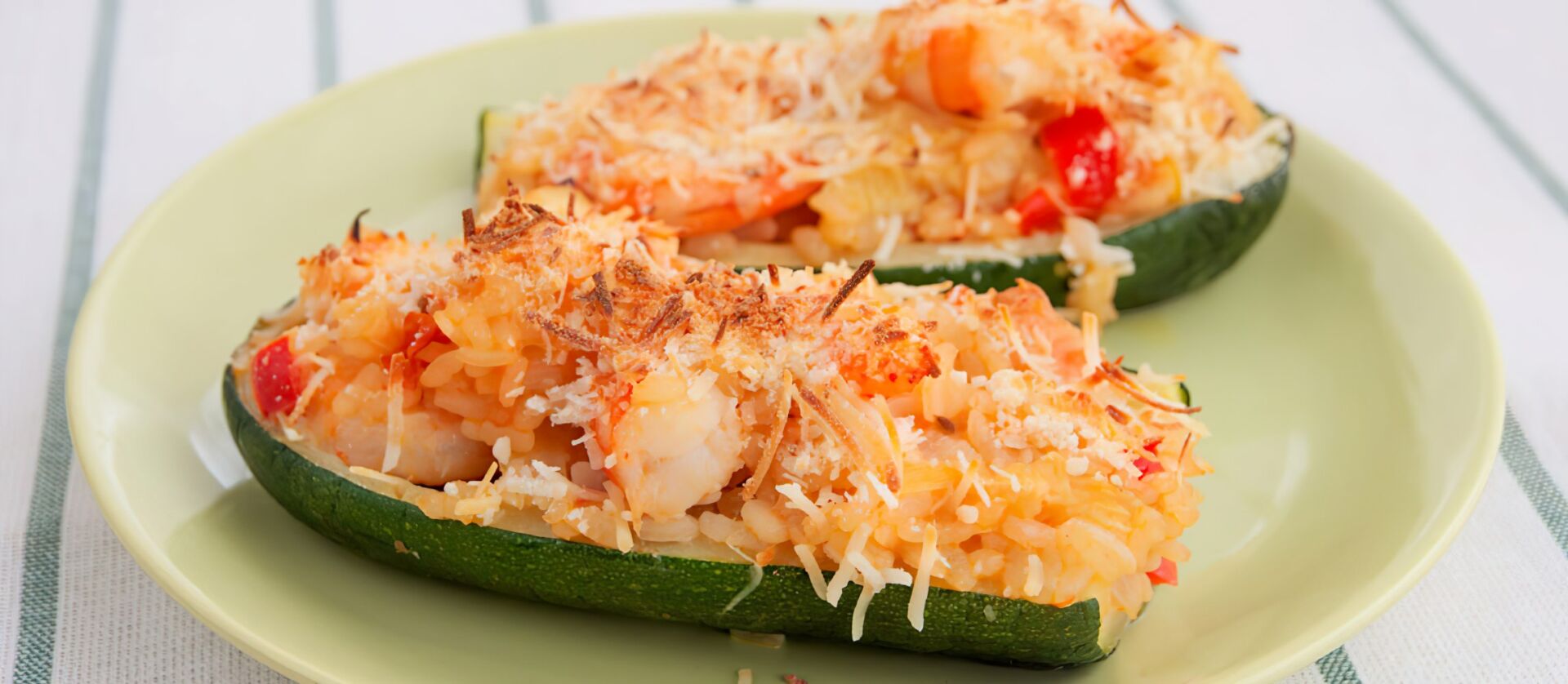Courgettes farcies au riz