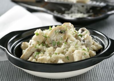 Risotto aux champignons et à la dinde