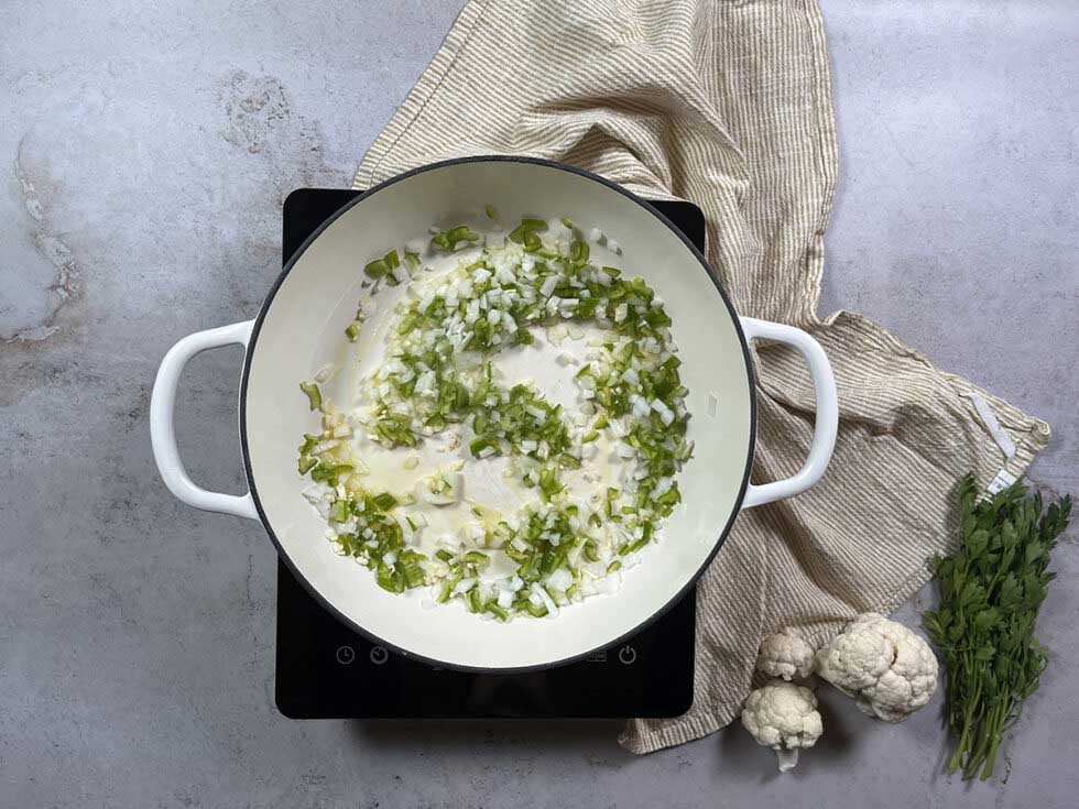 riz au chou-fleur: Coupez les légumes