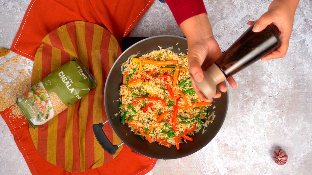 Recette Riz sauté aux légumes : Assaisonnement