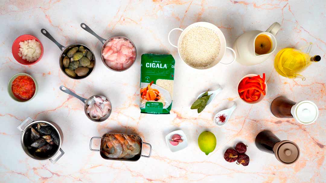 paella fruits de mer : Ingredients