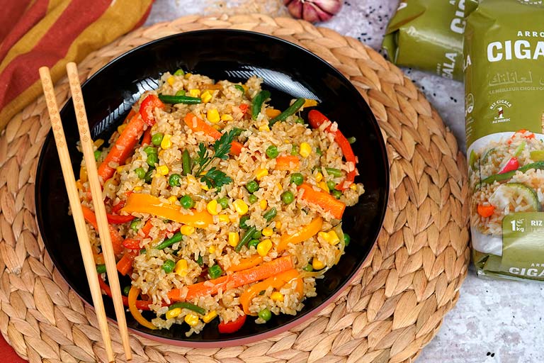 Foto de Recette Riz sauté aux légumes