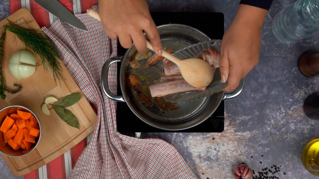 bouillon de poisson pour paella: Cuisson du poisson