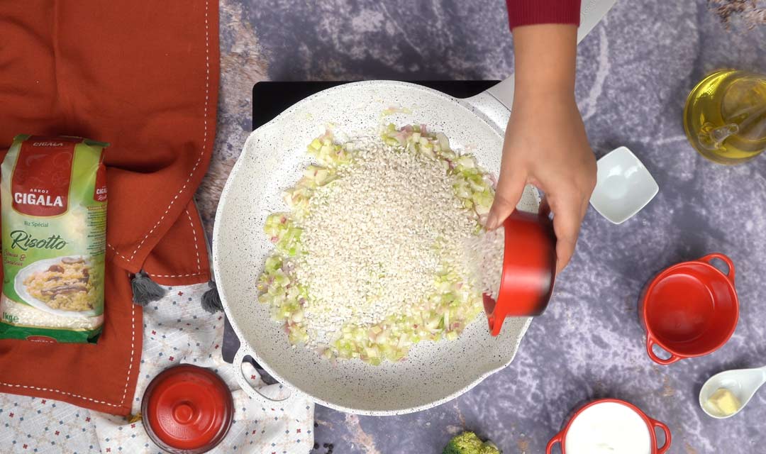 Risotto aux Brocolis: Préparation du risotto