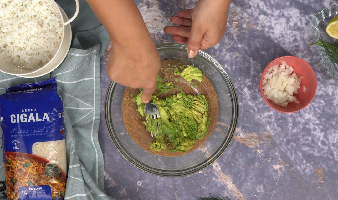 tartare riz saumon avocat: Préparation de l'avocat