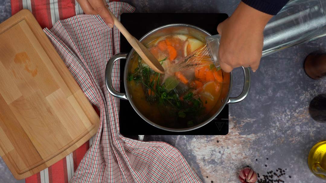 bouillon de poisson pour paella: Temps de cuisson