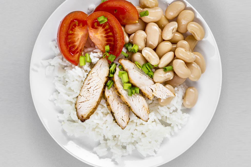 repas équilibré : Repas equilibre avec riz 