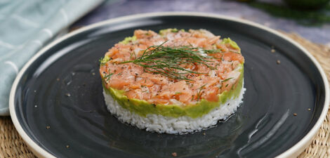 Tartare de Saumon avec Riz et Avocat