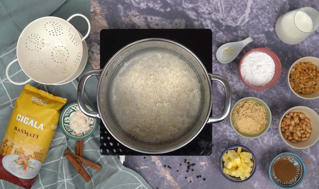 Riz aux Amandes: Cuisson du riz