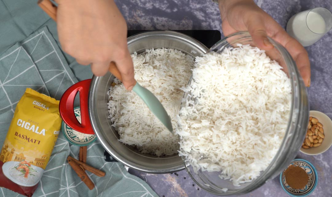 Riz aux Amandes: Cuisson à la vapeur