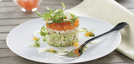 Timbal de guacamole riz complet et quinoa