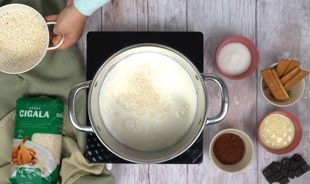 riz glacé: Préparation du riz au lait