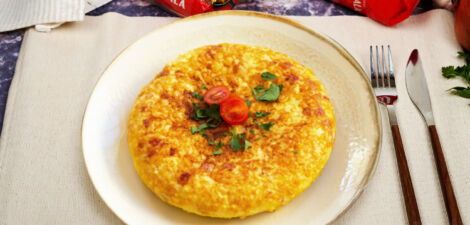 imagen receta Tortilla de riz au fromage et à la mortadelle : Recette maison