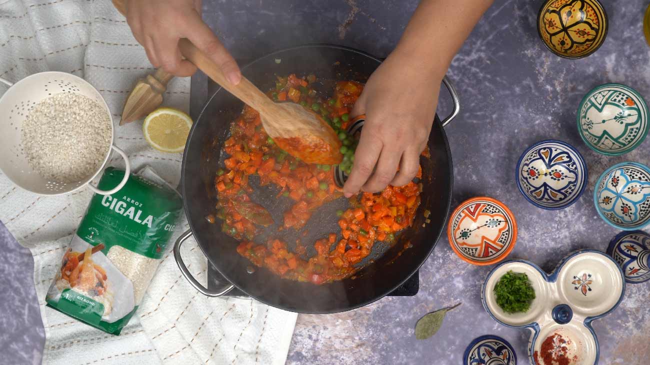 paella aux légumes: Plus de légumes