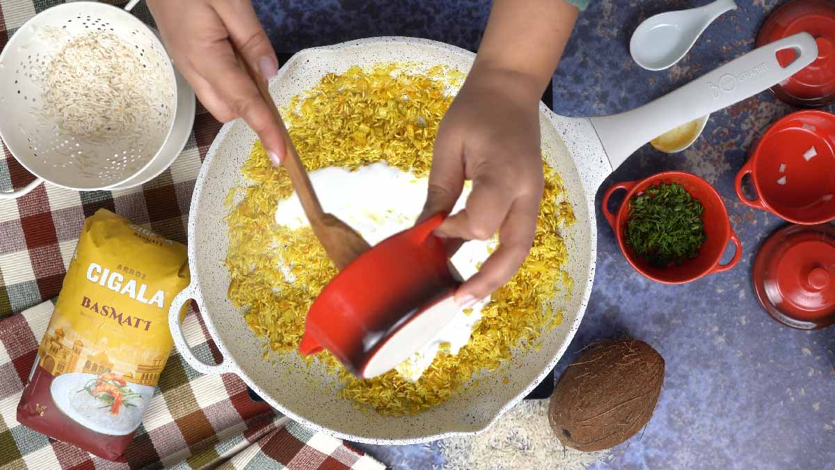 recette riz lait de coco curry: Ajout du lait de coco