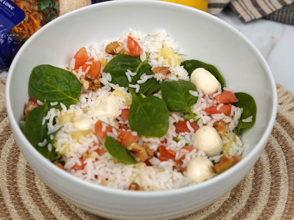 Salade d’épinards au riz