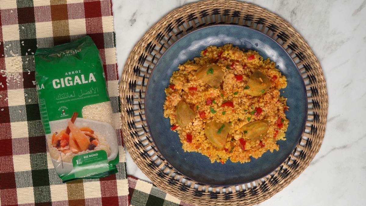 plat Final de la recette Riz aux artichauts et au poulet 
