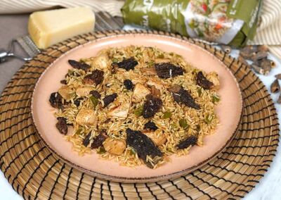 Riz au poulet et aux champignons