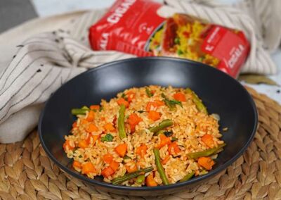 Riz à la citrouille et aux haricots verts