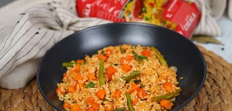 imagen receta Riz à la citrouille et aux haricots verts